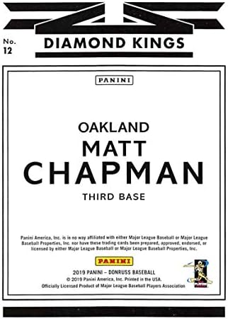 2019 Donruss Baseball #12 Matt Chapman Oakland A's Diamond King Panini Trading Card