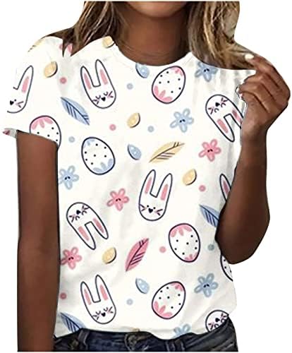Camisetas de Páscoa para mulheres Camisetas de coelhinho de ovo de pásco