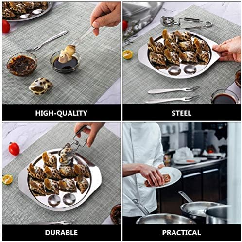 Yardwe 2pcs aço inoxidável escargot placas pratos 12 orifícios de compartimento escargot assando pratos para caracóis churrasco