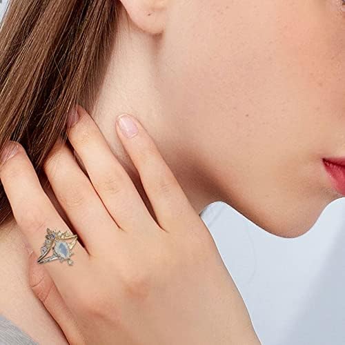 Anéis vintage para mulheres retro persa Modelo de renda anel de penetração imitação de pedra Mosang Full Crown Combination