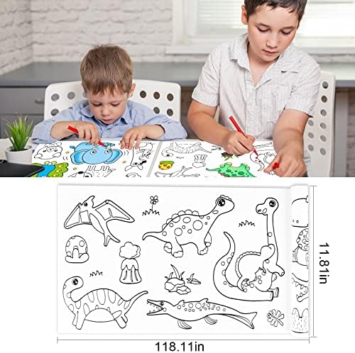 Rolo de desenho infantil, rolo de papel para colorir para crianças, papel de desenho de papel diy desenho de desenho de desenho 120 *11,8 polegadas, rolo de papel para crianças artes diy desenho de desenho de cor de preenchimento （