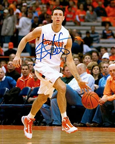 Andy Rautins Lote de 2 Fotos coloridas com assinatura 8x10+Basquete CoA Syracuse - Fotos autografadas da faculdade