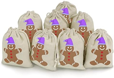 Chapéu de Natal Man Bolsas de Armazenamento do Homem de Ginger-pbread Bolsas de doces de presente reutilizável e compacto de