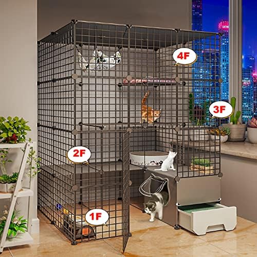 Casa de gatos de vários andares com gaveta gaiolas de gatos de gatos internos grandes caixas de estimação de animais