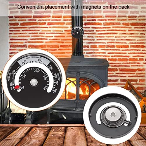 Termômetro de fogão omabeta, portátil Menção magnética forte medidor de temperatura da lareira para laras para casa