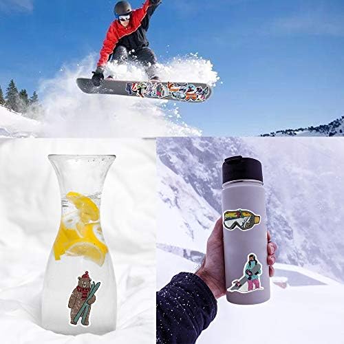 Adesivos de esqui fofos para crianças, adolescentes 100pcs premium vinil kawaii adesivos estéticos para garrafas de água, capacetes,