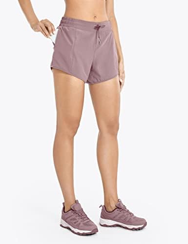 Carovia Excunhando Shorts para Mulheres Workout Gym Athletic Liner 4 '' '/2.5' ' - shorts de lounge leves rápidos secos com zíper