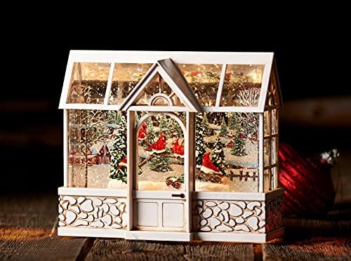 Roman Christmas - Greenhouse Cardinal Lighted, 7,75 H, coleção de Natal, plástico, presente de Natal, inspirador, durável, duradouro,