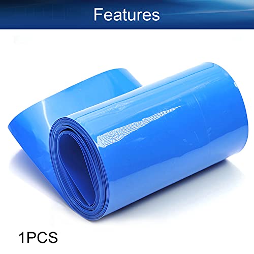Bettomshin de 3,74 polegadas de largura plana Bateria de tolo Tubulação de encolhimento Diy Bateria PVC Tubo de embrulho de encolhimento de calor 8,2 pés Blue para 18650 Bateria de bateria 1pcs