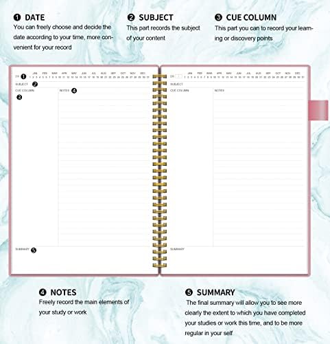 Regolden-Book Cornell Note Notebook, Sistema de Tomada no Estudo, Design clássico e simples, LDEAL Para facilitar o aprendizado