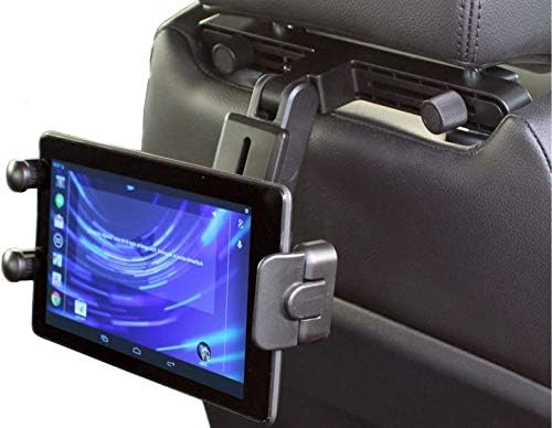 A apoio de cabeça portátil da Navitech no carro compatível com o tablet RCA Voyager 7 ”