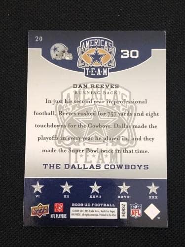Dan Reeves 2009 A equipe da UD America assinou o cartão autografado Dallas Cowboys - Cartões de futebol autografados da NFL