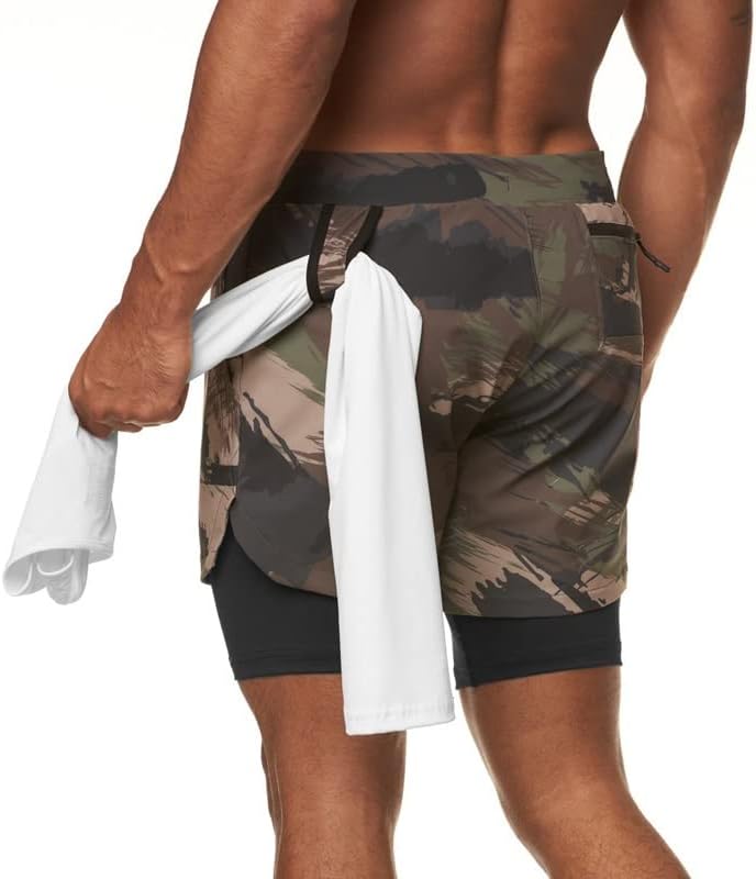 Shorts zsqaw homens 2 em 1 calça curta academia embutida bolso de bolso rápido praia seca shorts machos calças de moletom