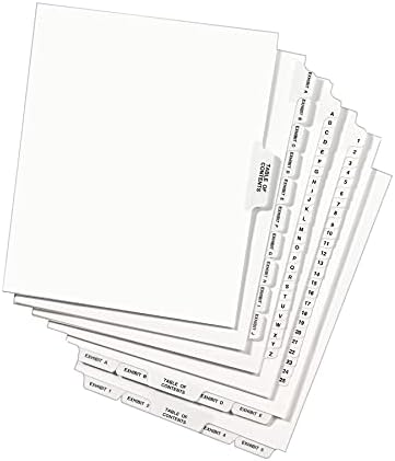 Avery 01341 Avery Legal Exposition Side Divider, Título: 276-300, Carta, White