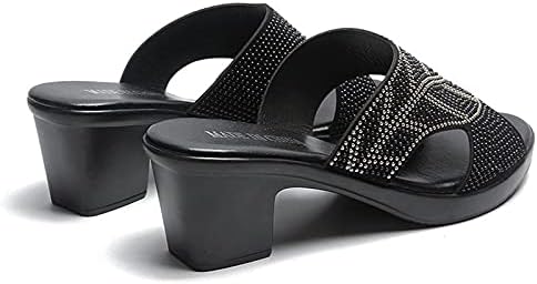 Flippers de casa para sapatos femininos SLIP-O-DIAMEIROS Saltos de diamante Fashion feminino Sandálias Casuais Sandálias Casuais