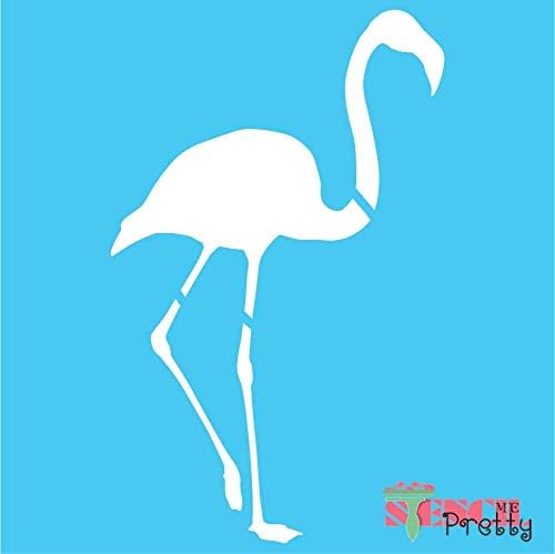 Palm Flamingo Melhores estênceis grandes de vinil para pintar em madeira, lona, ​​parede, etc.-mega | Material de cor