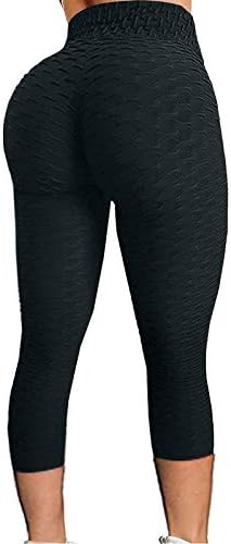 Honprad plus size treino leggings com bolsos de alta cintura elevação do exercício Fitness Bubble feminino Running Yoga calças