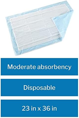 McKesson Underpads, incontinência de camas, absorção moderada, polímero, 23 em x 36 pol. 150 contagem