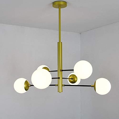 Yang1mn Golden Golden Glass Lampshade moderno e criativo de restaurante personalizado Candelieiro de lustre D80cm