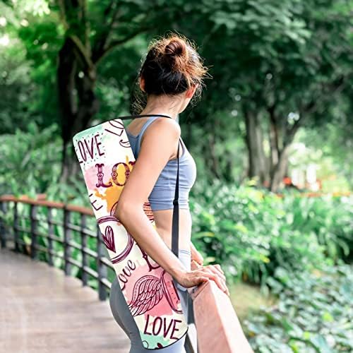 Letra amor graffiti asas de ioga colorida saco de transportadora com alça de ombro de ioga bolsa de ginástica bolsa de praia