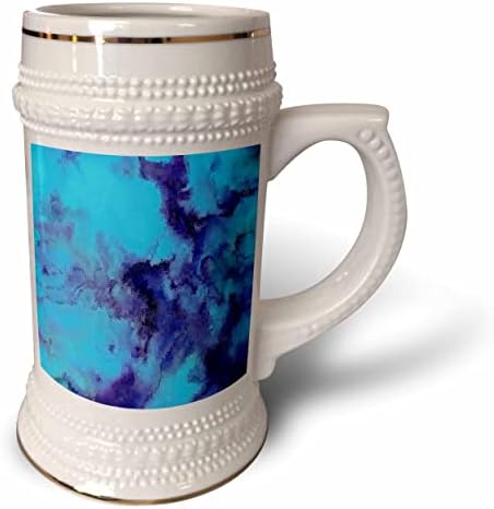 Imagem 3drose de tons de roxo e aqua nublado como pintura - 22oz de caneca