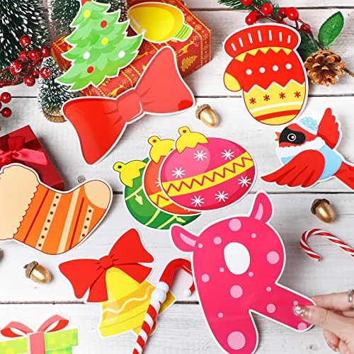 50 PCS Decorações de porta de Natal Decoração de parede Diy Recos de Natal Cutados de recortes Conjuntos de recortes de rena de janela