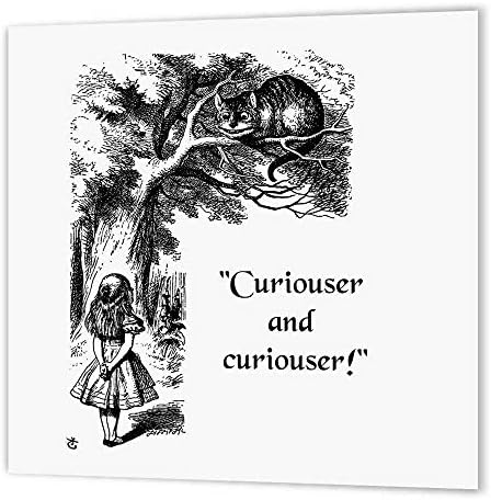 3drose ht_193785_2 curioso e curioso e curioso Alicein Wonderland Lewis Carroll Quote ferro na transferência de calor, 6 por 6