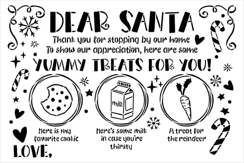 Treates gostosos Bandeja de leite e biscoitos Santa Bandency por Studior12 - Selecione Tamanho - EUA Made - Craft DIY Christmas
