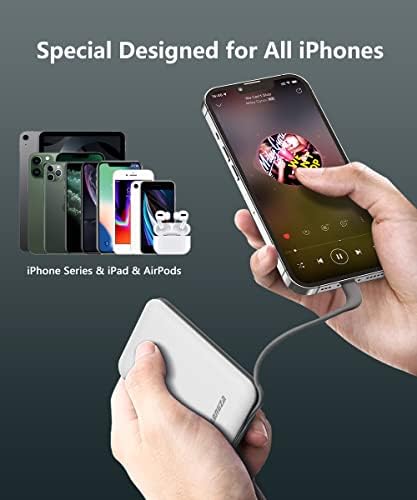 LOWZA 3 PACOT PATELETE CARREGADOR DE TELEFONE PONTEMENTE BANCO DE POWER CABO para iPhones Slim Lightweight USB Bateria Pacote Externo