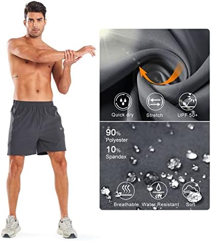 Northyard Mens Running Gym Shorts de 5 polegadas de 5 polegadas de shorts atléticos seco para homens -Luzes de exercícios ativos esportes com bolsos com zíper