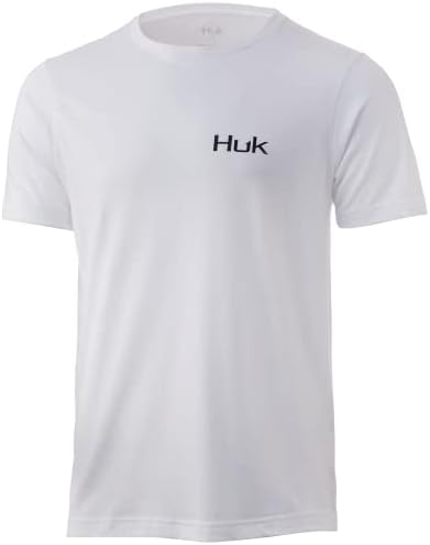 Tee de manga curta de Huk Men | T-shirt de pesca de desempenho