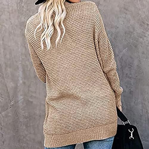 Cardigã de suéter de malha dnuri para mulheres 2022 Coste de outono de roupa frontal aberta