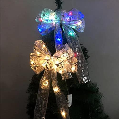 Xunion 3SG LED ARNAMENTOS DE Árvores de Natal Arcos de fita para casa Decoração