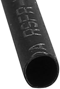 Uxcell Poliolefina 13m Comprimento 2mm Dia Aquecimento de tubo encolhida com mangas de manga preta