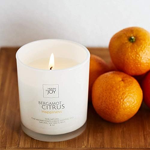 Céu da Joy Bergamot Citrus de vela perfumada natural para aromaterapia e alívio do estresse - óleos essenciais puros para