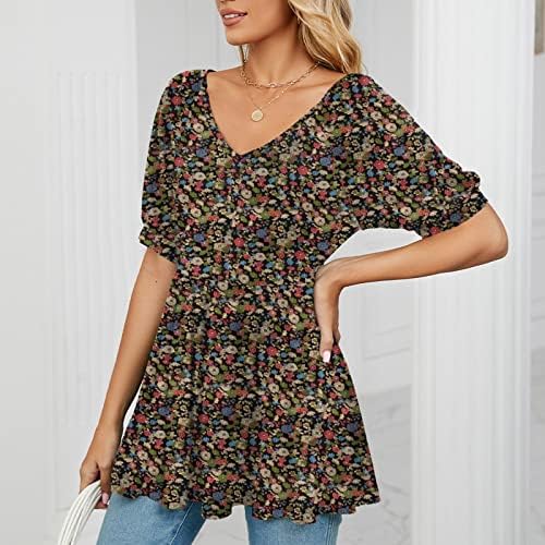 Mulheres boho camiseta floral