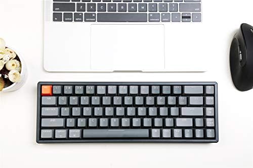 KeyChron K6 68-Key sem fio Bluetooth/USB Teclado mecânico de jogos com fio, Layout Compact 65% RGB LED LED LIME