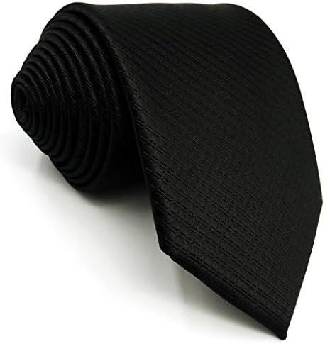 S&W Shlax e Wing Men amarra a gravata de casamentos e os abotoados de seda preta de seda sólida extra longa