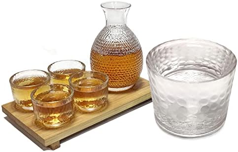 Os conjuntos de saquê japoneses incluem 1 panela de saquê + 4 xícaras de saquê + 1 tigela Tokkuri Bottle Occhoko Cups Decanter jarra.