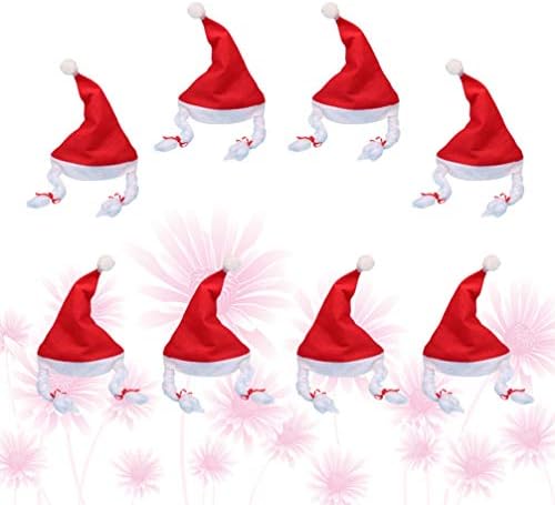 Amofun Santa Clause Hat 8pcs Natal Papai Noel Hat de Festa de Justiça de Decoração de Festa de Justiça para Ano Novo Festivo