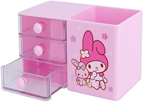 ROFFATIDE Anime Kuromi Desktop Desk Office Supplies Recurter Solter para mesa de lápis fofa copo de panela mini caixa de escova