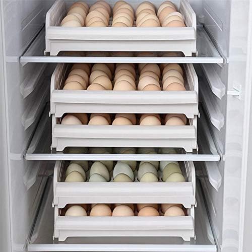 Annncus ovo de armazenamento de armazenamento gaveta de gaveta de geladeira bandeja de ovo durável bandeja de ovo de ovo plástico