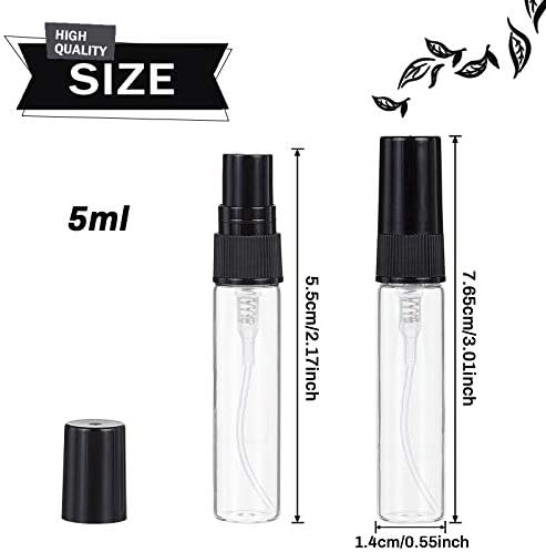 BENECREAT 30PCS 5ML mini garrafa de spray de spray de spray fino transparente viagens de vidro emertárias vazias