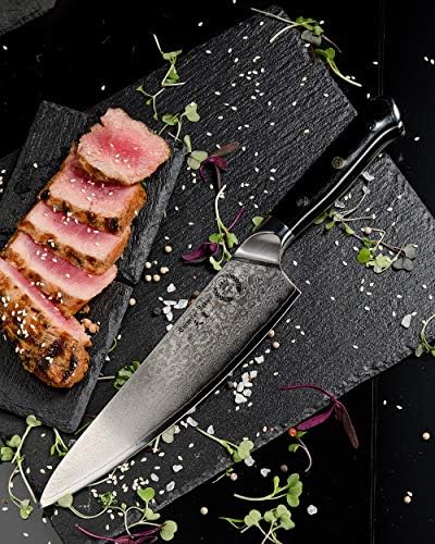 Faca de Chef Regalia: Melhor Qualidade Profissional Japonesa Damasco Gyuto Aus10 Super Aço 67 Camada, Razor Sharp, Soberb Edge Retenção, Chefs resistentes a manchas e corrosão Chefs Facas de Chefs