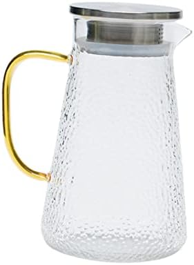Jarros de vidro de água fria de vidro de vidro com tampas de recipientes de vácuo com tampas de dispensador de recipiente transparente com sucos de jarra cobertos de tampa com capa transparente