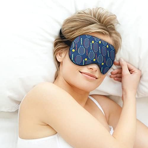 Boletas coloridas de raquete e tênis máscara de sono capa noturna olho para mulheres bloqueia a luz para viagem de viagem