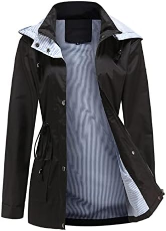 PRDECEXLU BINRIMY BRINHURY OLL Capuz de jaqueta de manga comprida para mulheres casuais de bolso confortável com cor de vento elástico