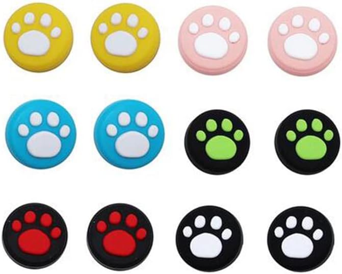 Silicone Thumb Grips Joystick Cap capa de pele de proteção suave para Nintendo Switch Joy-Con Cat Garra