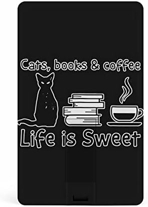 Livros Cats Life Is Sweet Card USB 2.0 Flash Drive 32g/64g Padrão Impresso engraçado