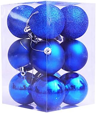 Koqwez33 12pcs/Conjunto Bola de Natal de Natal, ornamentos de bola pendurada de Natal, Ball Shiny Ball Christmas Festival